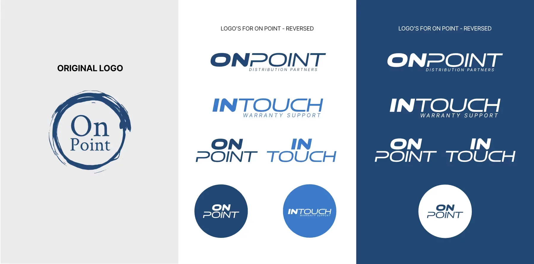 On-point distributions, logos for website.