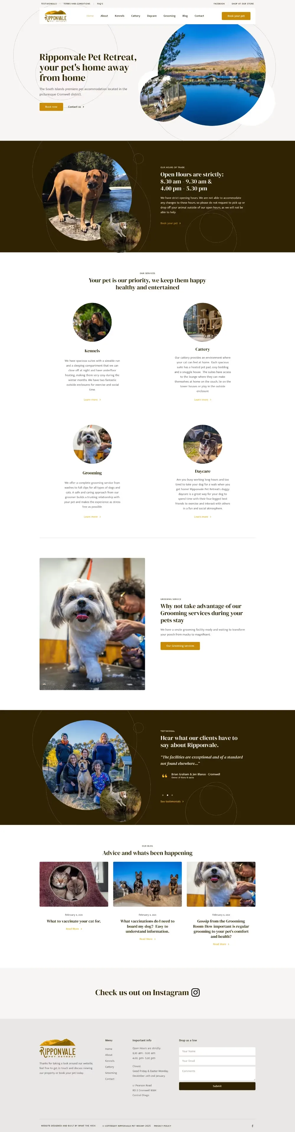 Ripponvale Pet Retreat website.