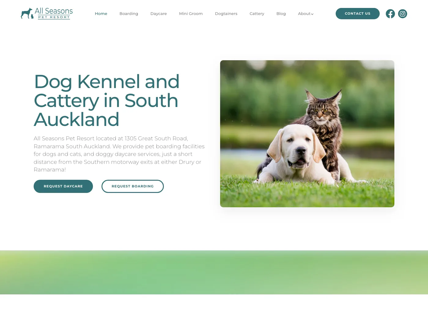 All Seasons Pet Resort website preview