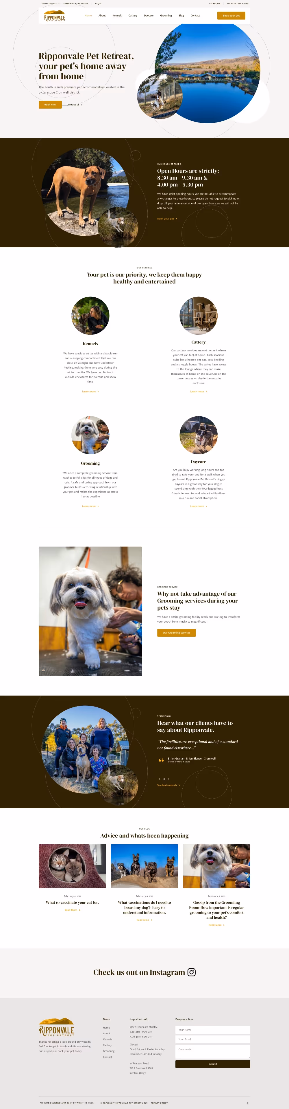 Ripponvale Pet Retreat website.